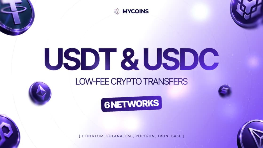 USDT & USDC Transfers — Now on multiple blockchains (Ethereum, Solana, BSC, Polygon, Tron, Base).